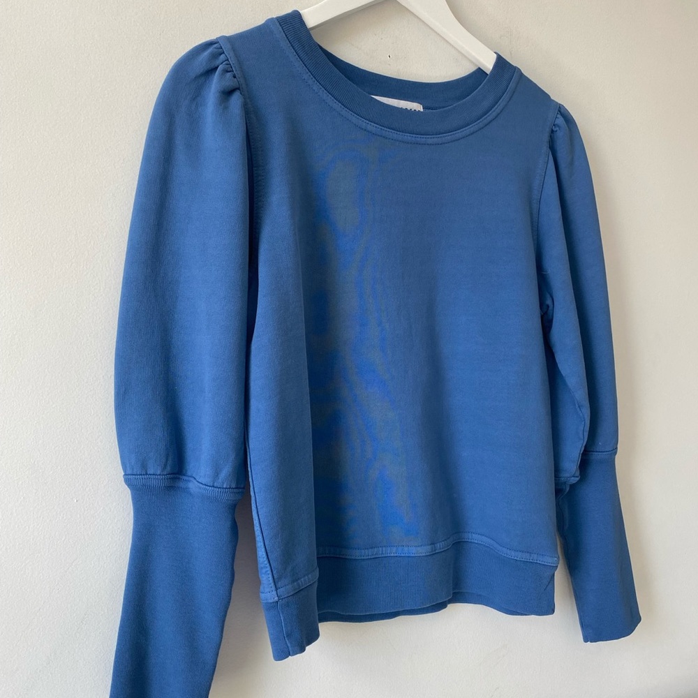 APIECE APART Blue Puff Sleeve Sweatshirt Small - Picture 2 of 7